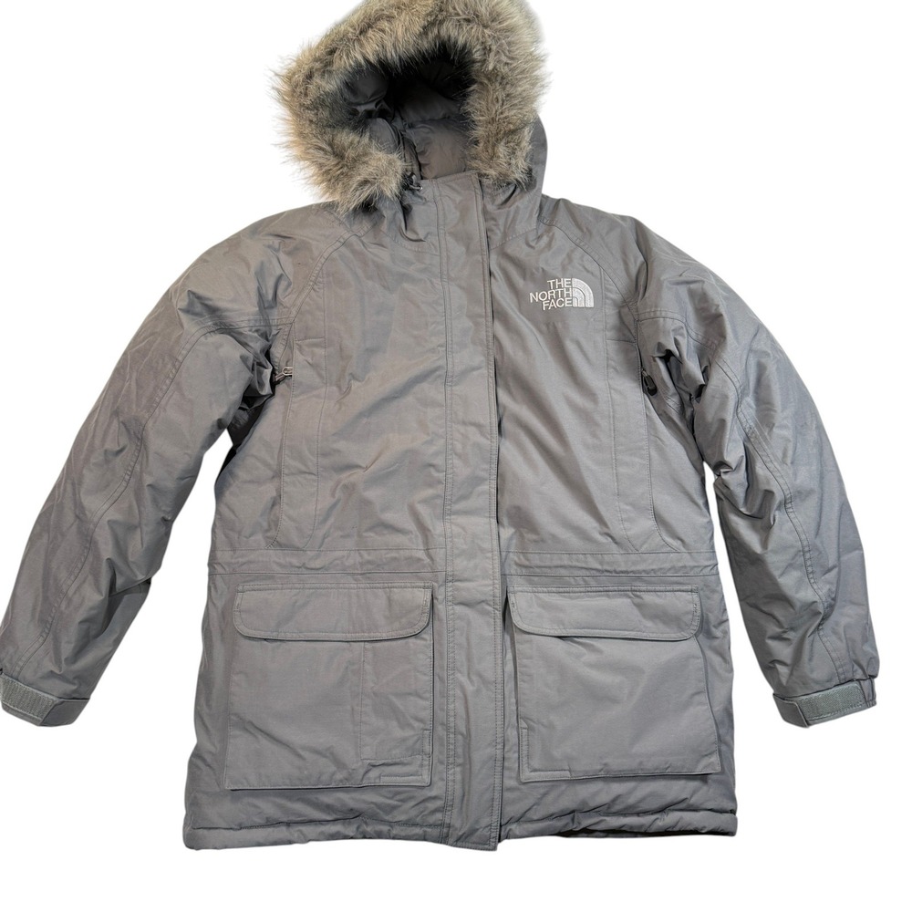 The North Face McMurdo Parka Womens Large Gray Down Faux Fur Hooded Jacket